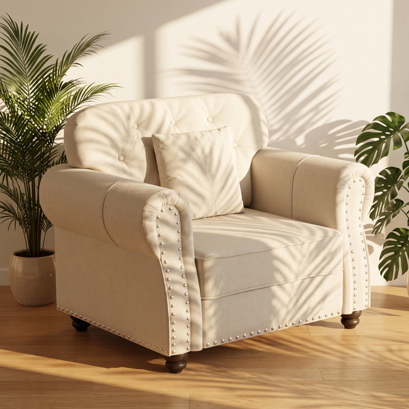 Canapé Chesterfield à dossier simple l 41,3 po x P 29,9 po x H 33,8 po