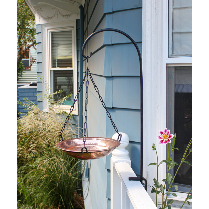 Hammered Copper Hanging Birdbath