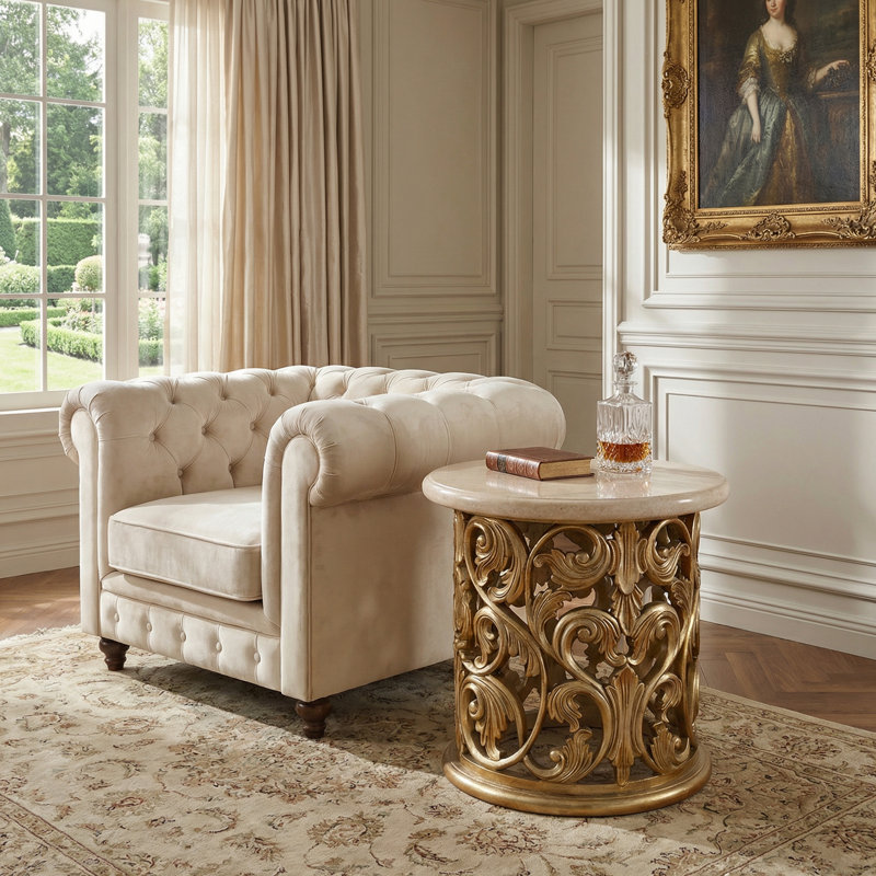 Table d'appoint ronde Platine