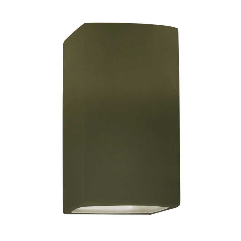 Plafonnier encastré d'extérieur à DEL Friedhelm, H 9,5 po x l 5,25 po x P 4 po, Vert mat