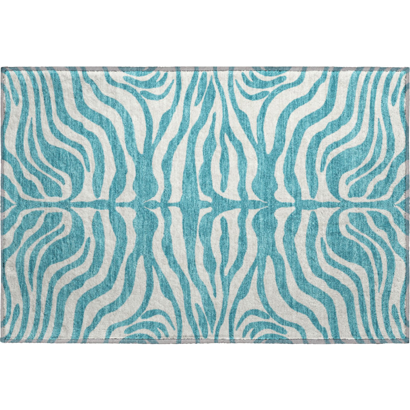 Premium Machine Washable Kian AMF1042 Animal Print Rug, Rectangle 1'8" x 2'6"