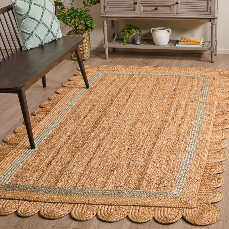  Inaki Natural Fiber 896 Hand Woven Jute Pile Geometric Rug, Rectangle 5' x 8'