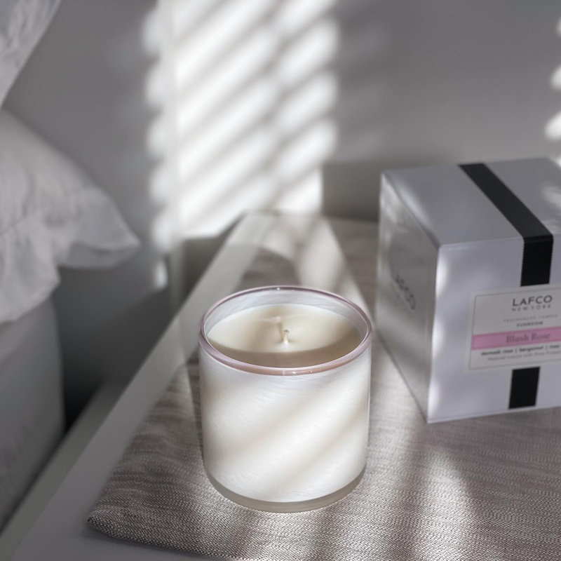 House and Home 15.5oz Blush Rose Sunroom Signature Candle, 6.5 oz.