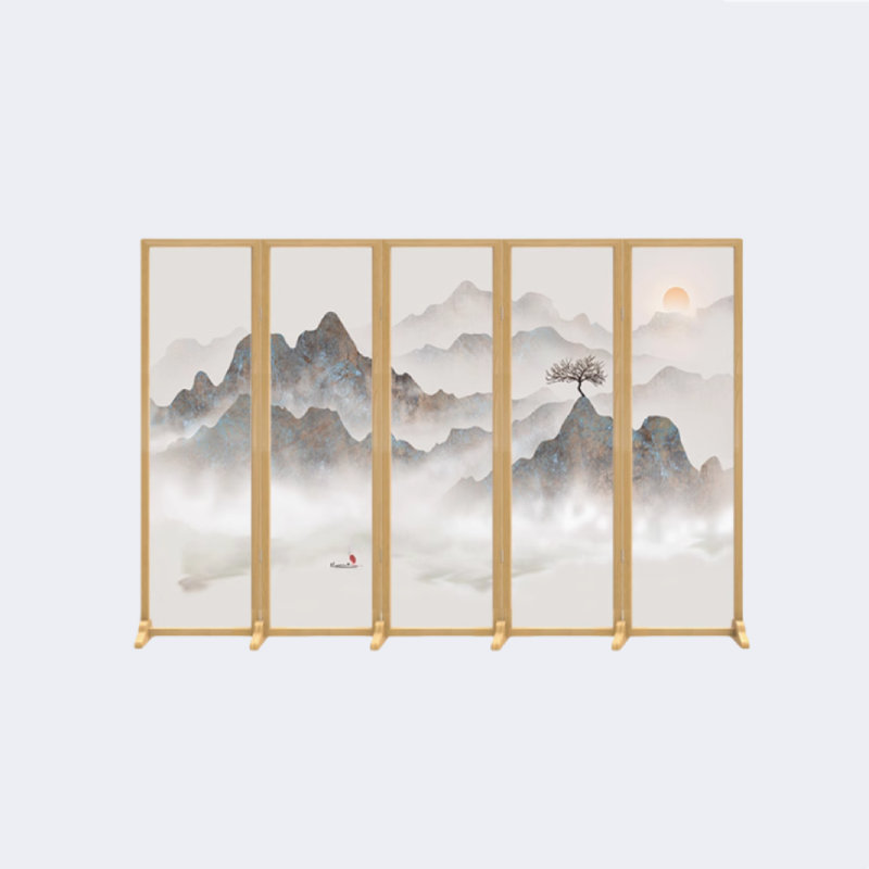 Elegant Folding Screen, 70.86" H x 118.11" W x 1.18" D