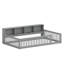 Base de lit au sol avec tablettes de rangement intégrées et ports USB-133276733