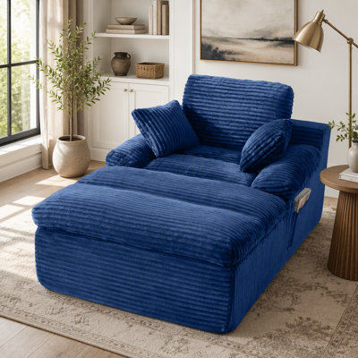 Chaise longue surdimensionnée désossée avec accoudoirs larges et coussin double couche