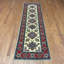 Tapis de couloir ivoire en laine noué à la main de conception unique 2 pi 8 po x 9 pi 10 po Jevon