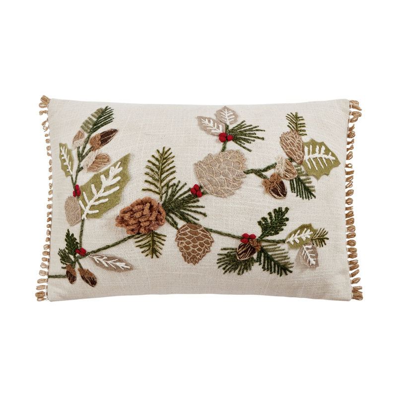 Coussin brodé Branches d'automne