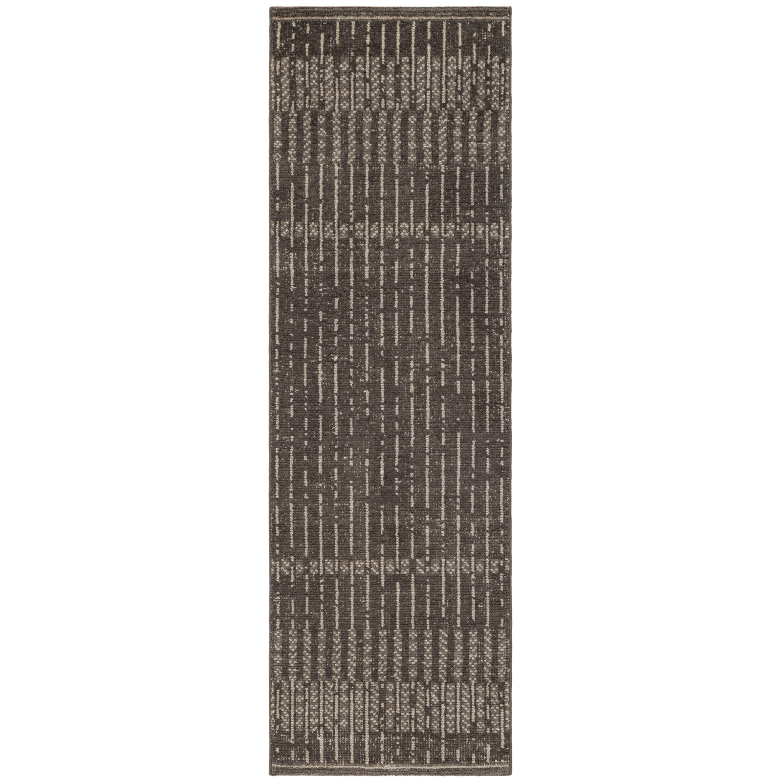 Vanna Hand-Knotted Striped Wool Rug, Grey, 2'6x8'