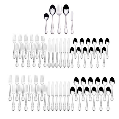 Ensemble de couverts en acier inoxydable 18/10 de 65 pièces Mikasa Marseille, service pour 12