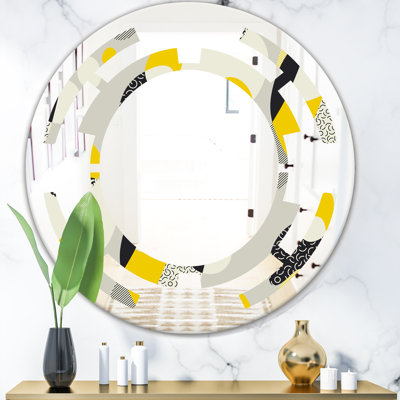 Miroir mural sans cadre en v moderne "space abstract design pattern"