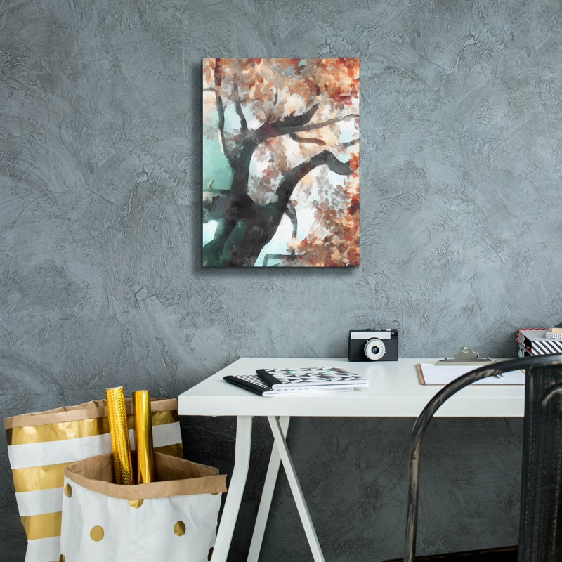 Toile épique Graffiti «Fall Tree 1» par Alonzo Saunders, 12 po x 16 po, H 16 po x l 12 po