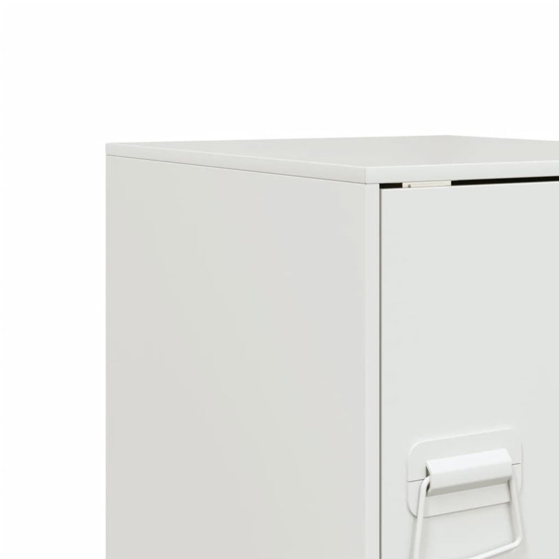 66 34.5cm W Steel Bedside Table, White, Set of 2