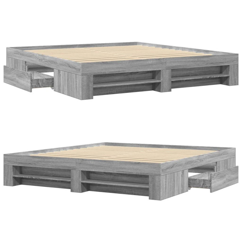Storage Bed, Grey Sonoma, Super King (6')