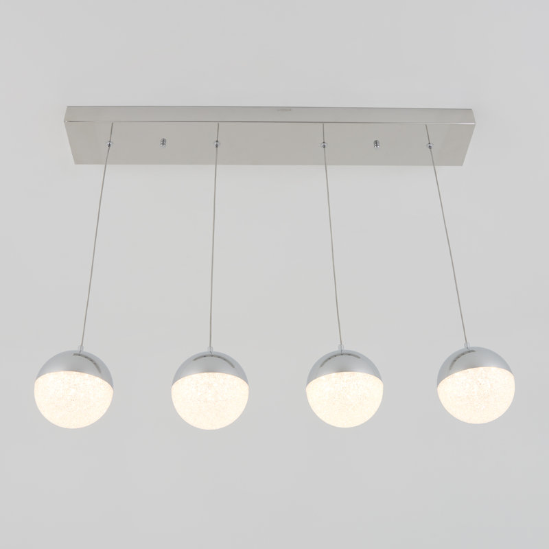 Sparkle Chrome 4-Light LED Globe Pendant