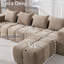 Modular Chenille Cloud Sofa, 3-Piece Boneless L-Shape Sectional with Ottoman, No Assembly-1205506381