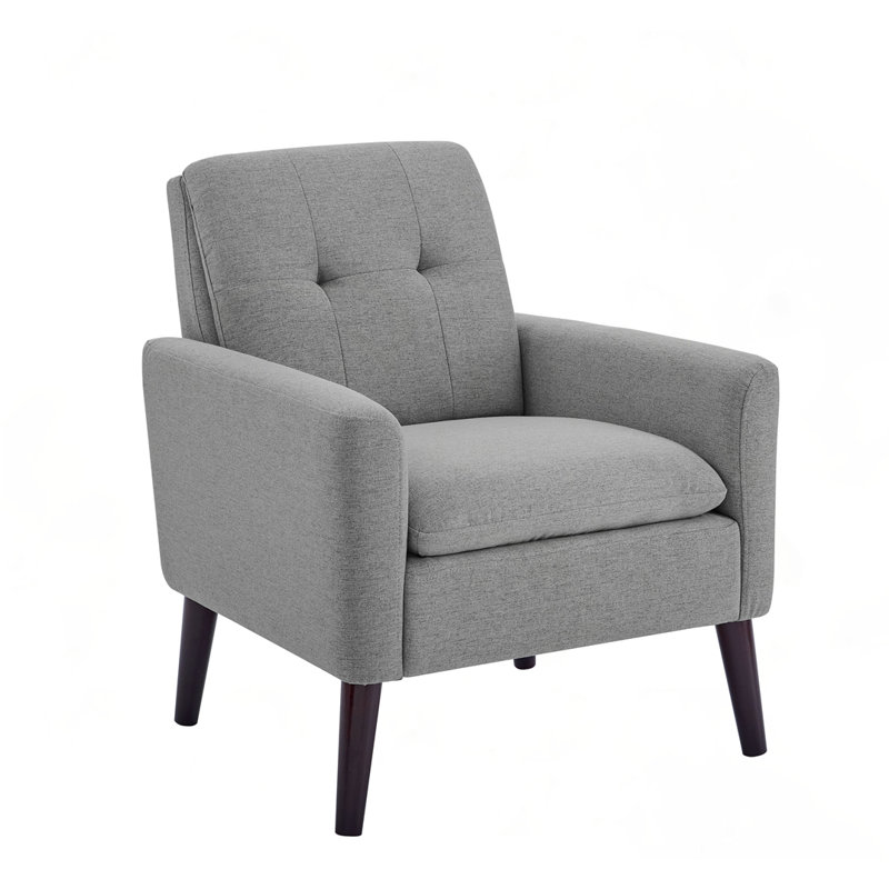 Fauteuil capitonné et rembourré, Gris