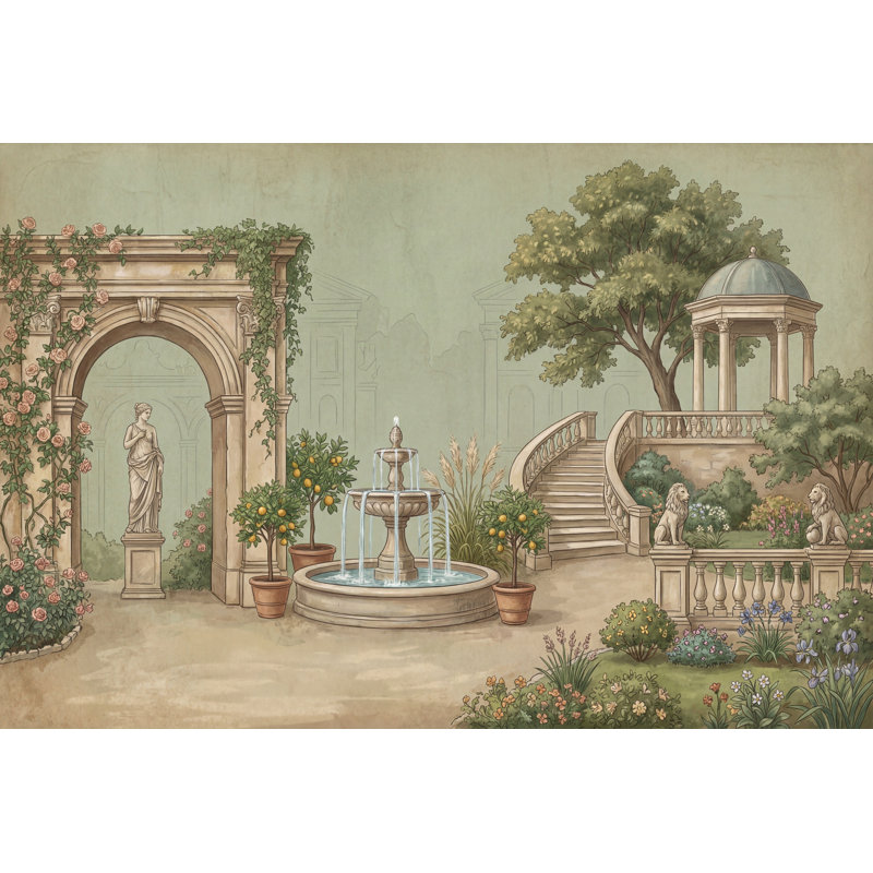 Décoration murale de jardin amovible de papier peint vert discret, 140 po x 108 po, Peler et coller