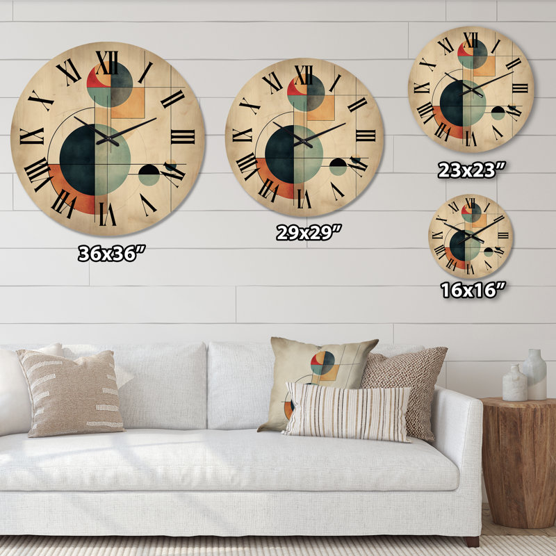 Horloge murale en bois massif Margret, Très grand