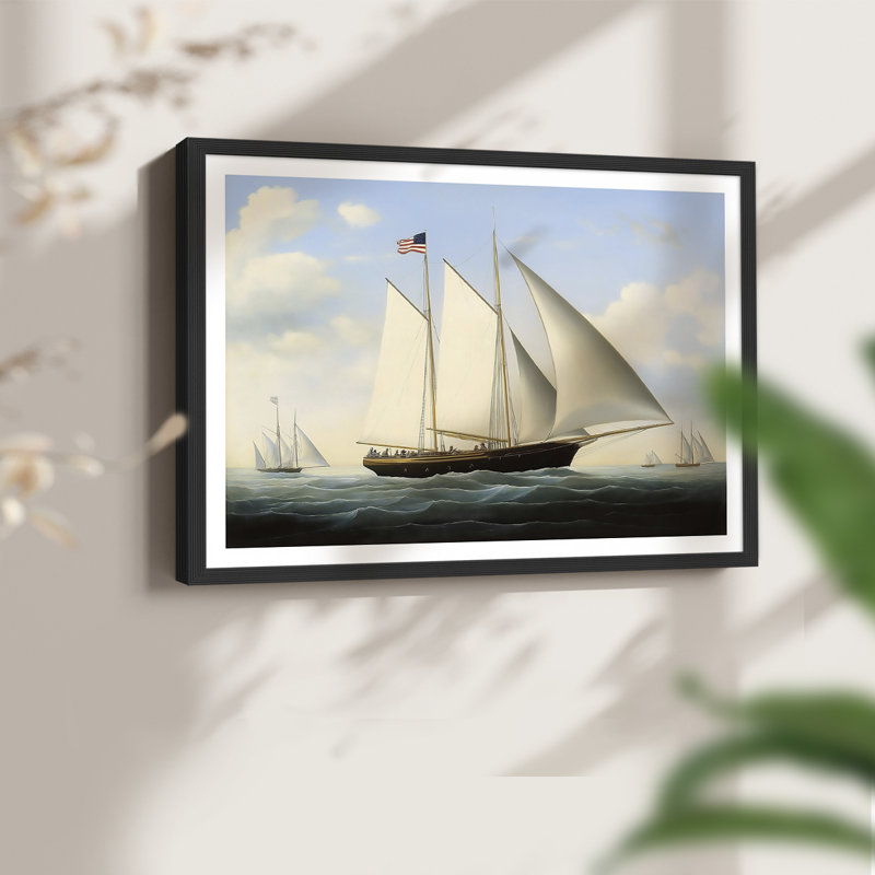 Nautical Series-CLII -Framed Print - Restickable, 11" H x 14" W, Black