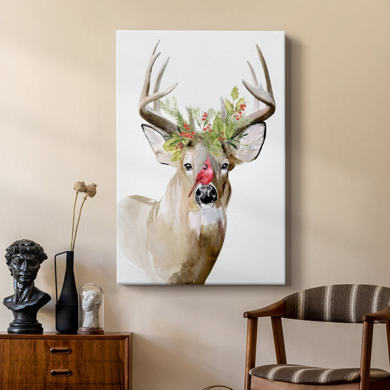 Holiday Deer II - galerie sur mesure, H 27 po x l 18 po