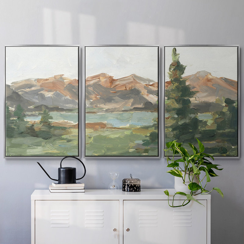 Rusty Mountains II, 3 pièces, H 36 po x l 75 po x P 2 po, Argent