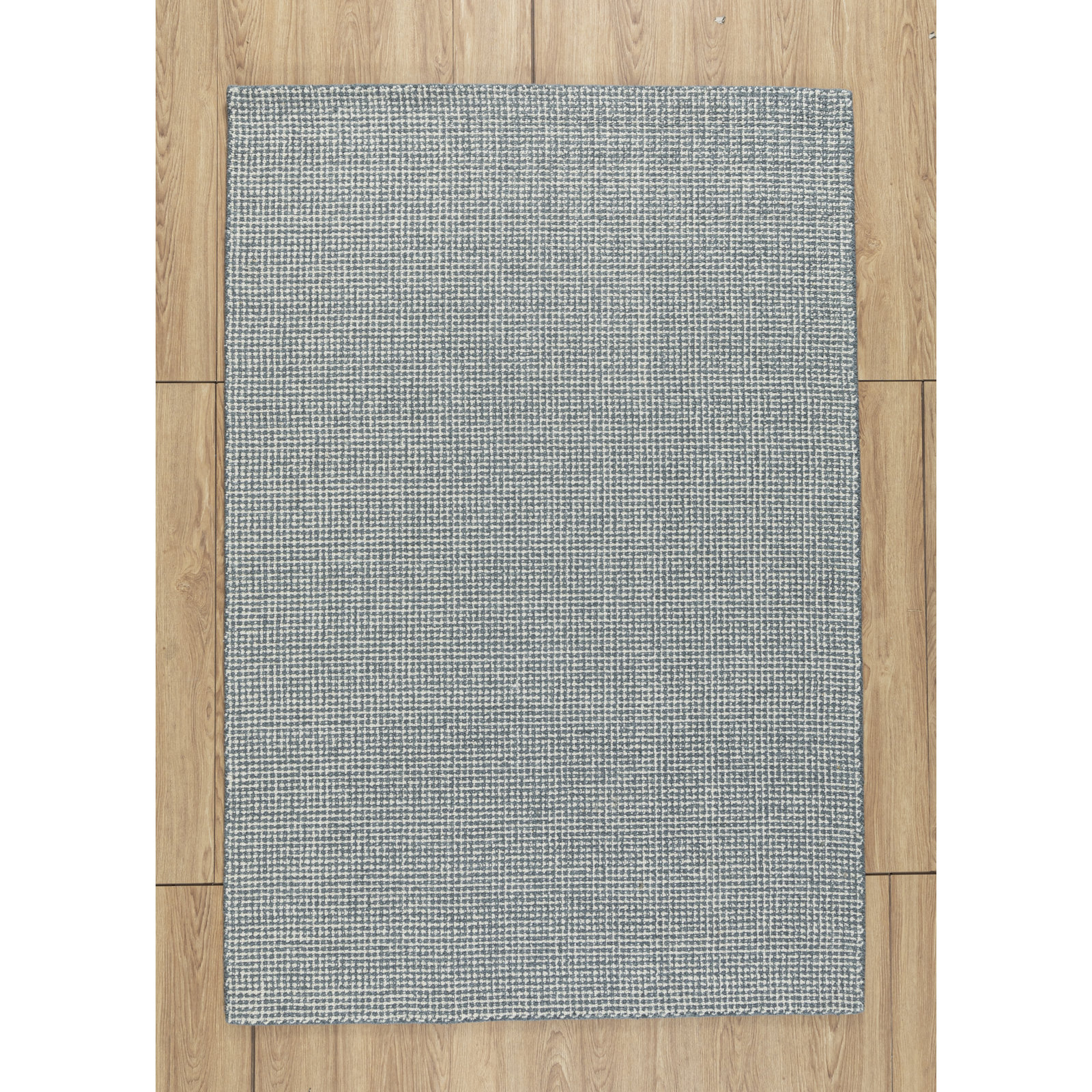 Askino Hand-Tufted Wool Area Rug, Blue, Rectangle 7'9" x 9'9"
