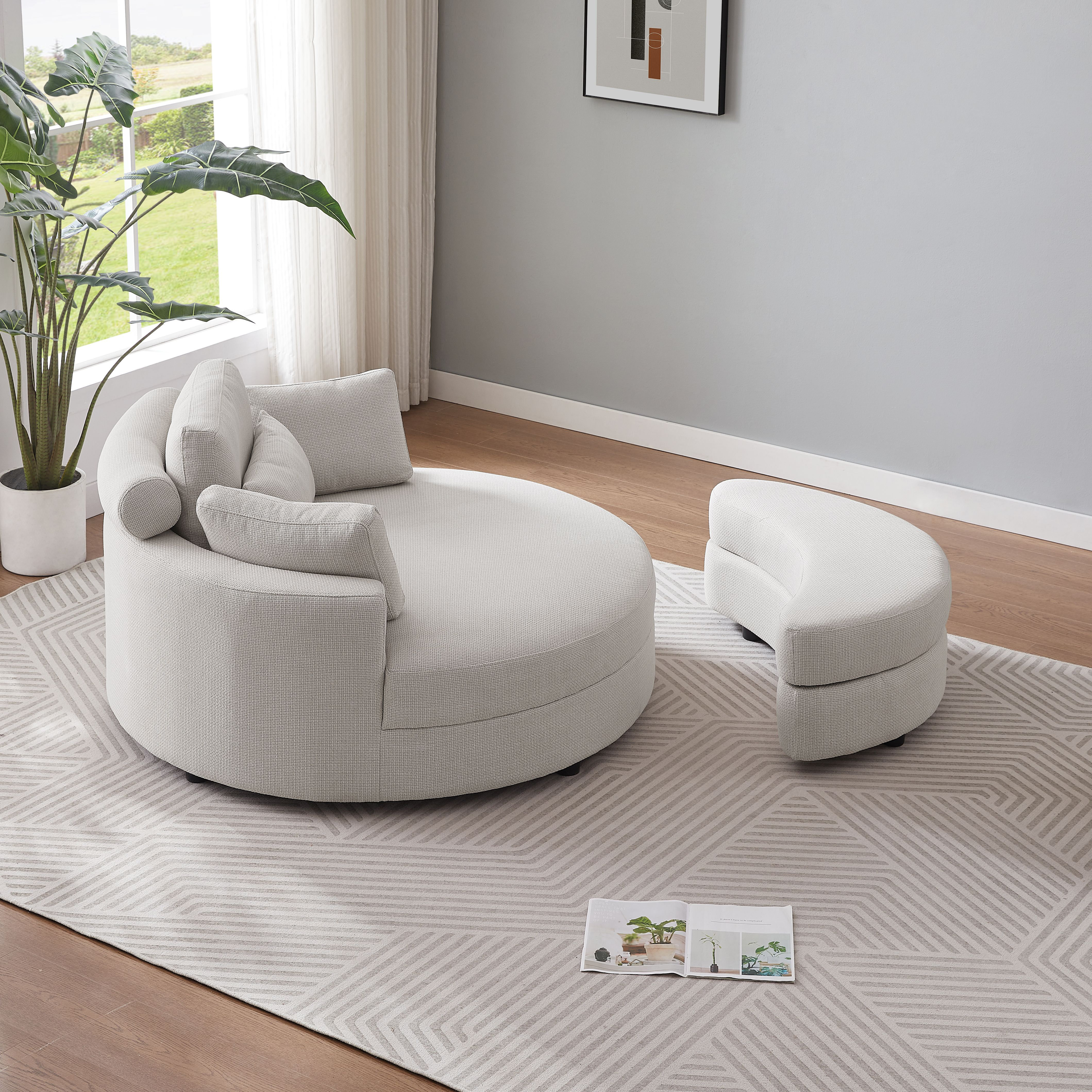 Brayden Studio® Dashton 51.2'' Wide Barrel Chair and Ottoman & Reviews | Wayfair