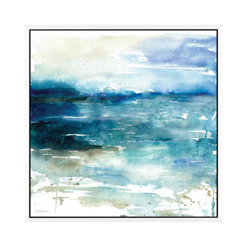 Ocean Break I by Carol Robinson - Painting on Canvas, White Framed, 66.04 cm H x 66.04 cm W