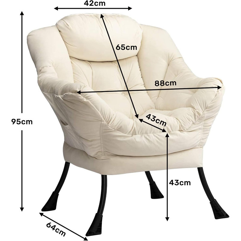 Armchair Accent Chair Lazy Chair, Beige