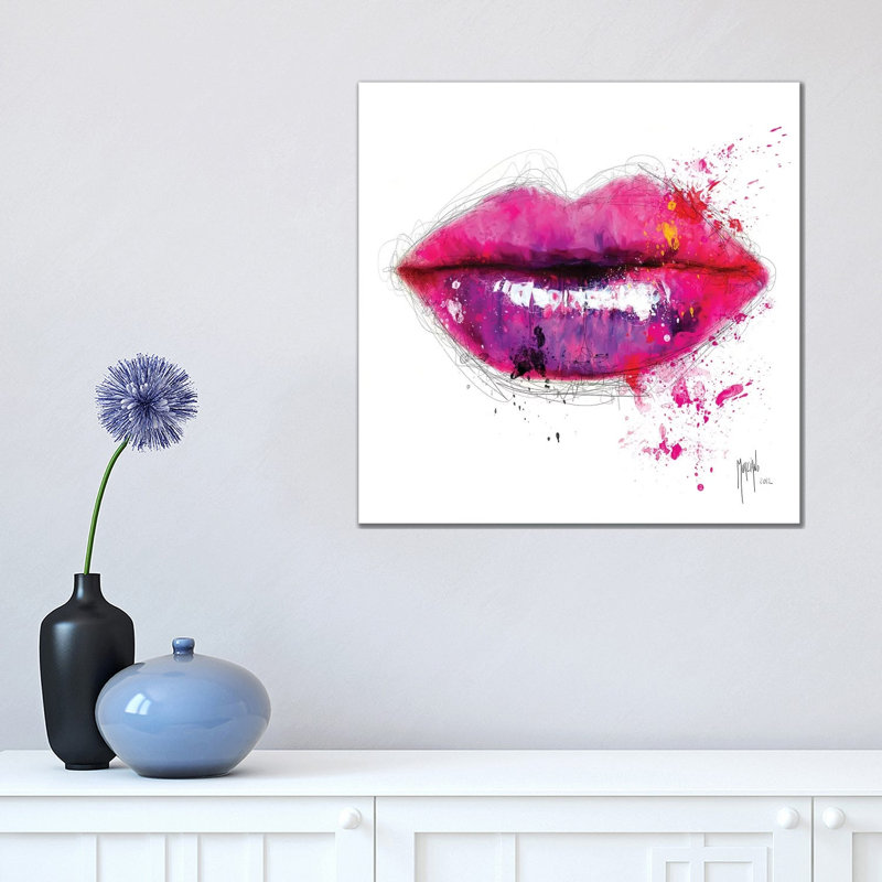 Colors Of Kiss by Patrice Murciano - Wrapped Canvas Painting, 45.72 cm H x 45.72 cm W x 1.91 cm D