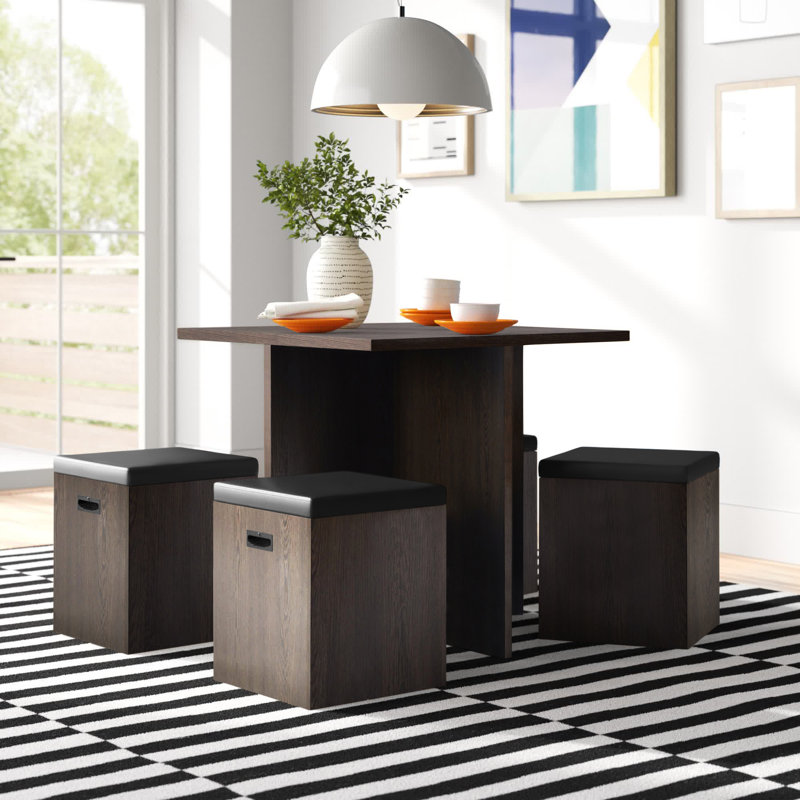Alpert 4 - Person Pedestal Dining Set, Espresso