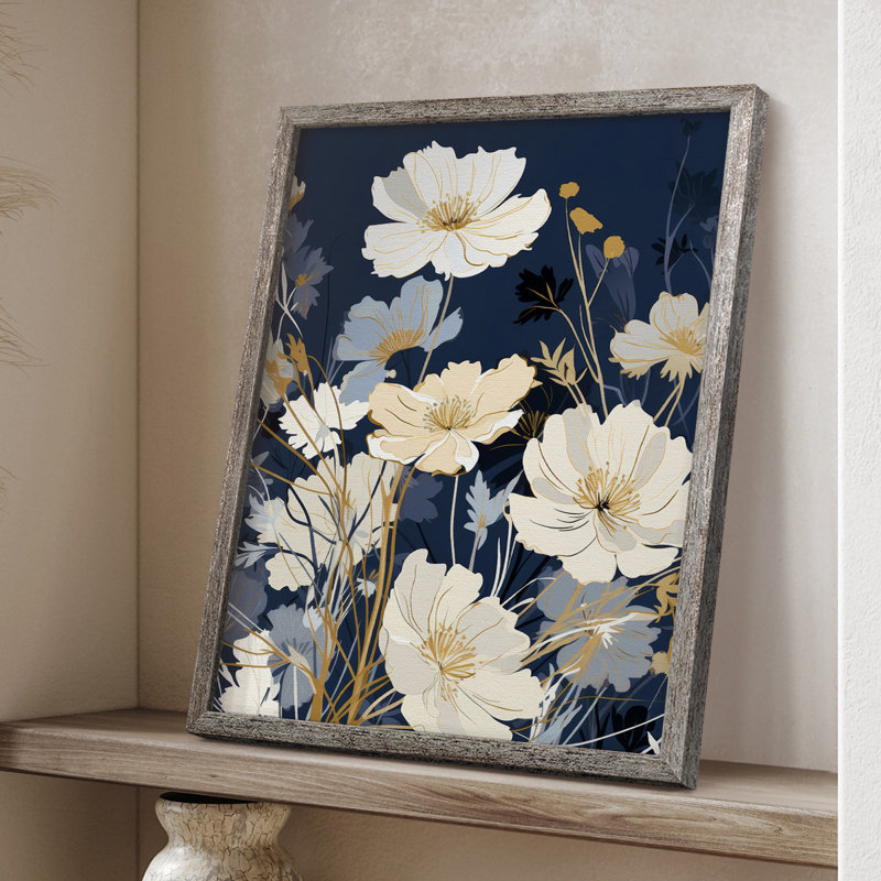 Reproduction encadrée FLORAL Series CCCCLV - bois massif, H 11 po x l 9 po