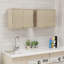 Armoires de salle de lavage cannelées à fixation murale, 2 pièces x 24 po, chêne clair-137897371