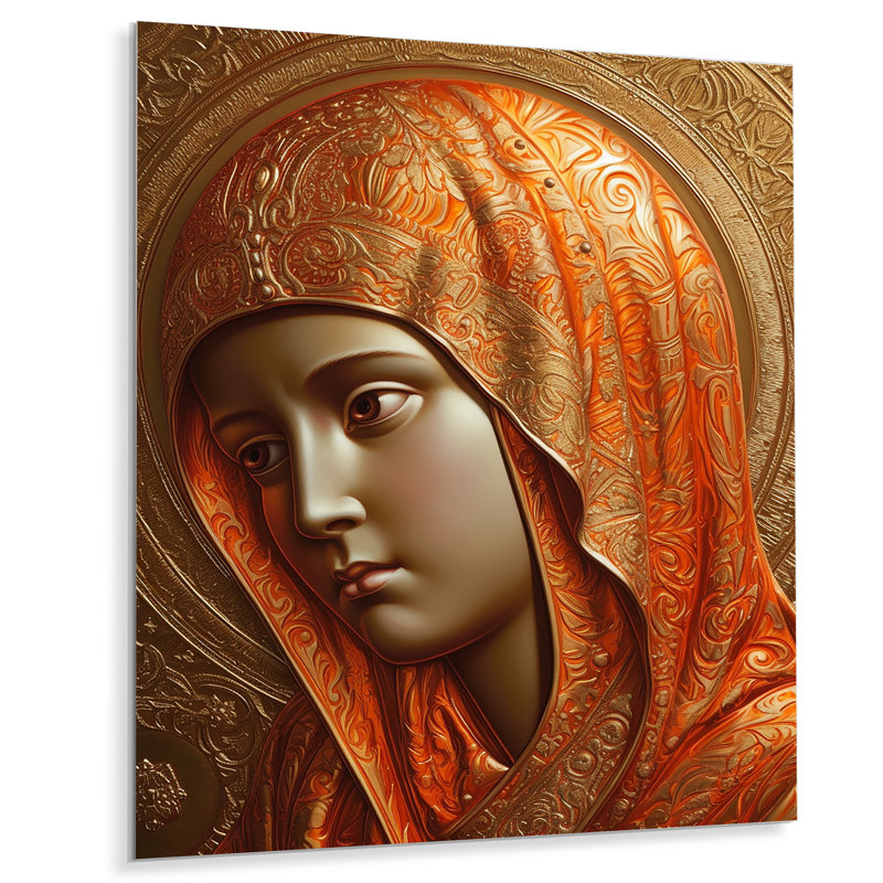«Faitful Virgin Mary Christian III - Christianism», reproduction d'art sur métal, H 32 po x l 16 po x P 1 po