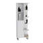 H 63 po Mott avec sept tablettes ouvertes, un tiroir et quatre pieds, blanc