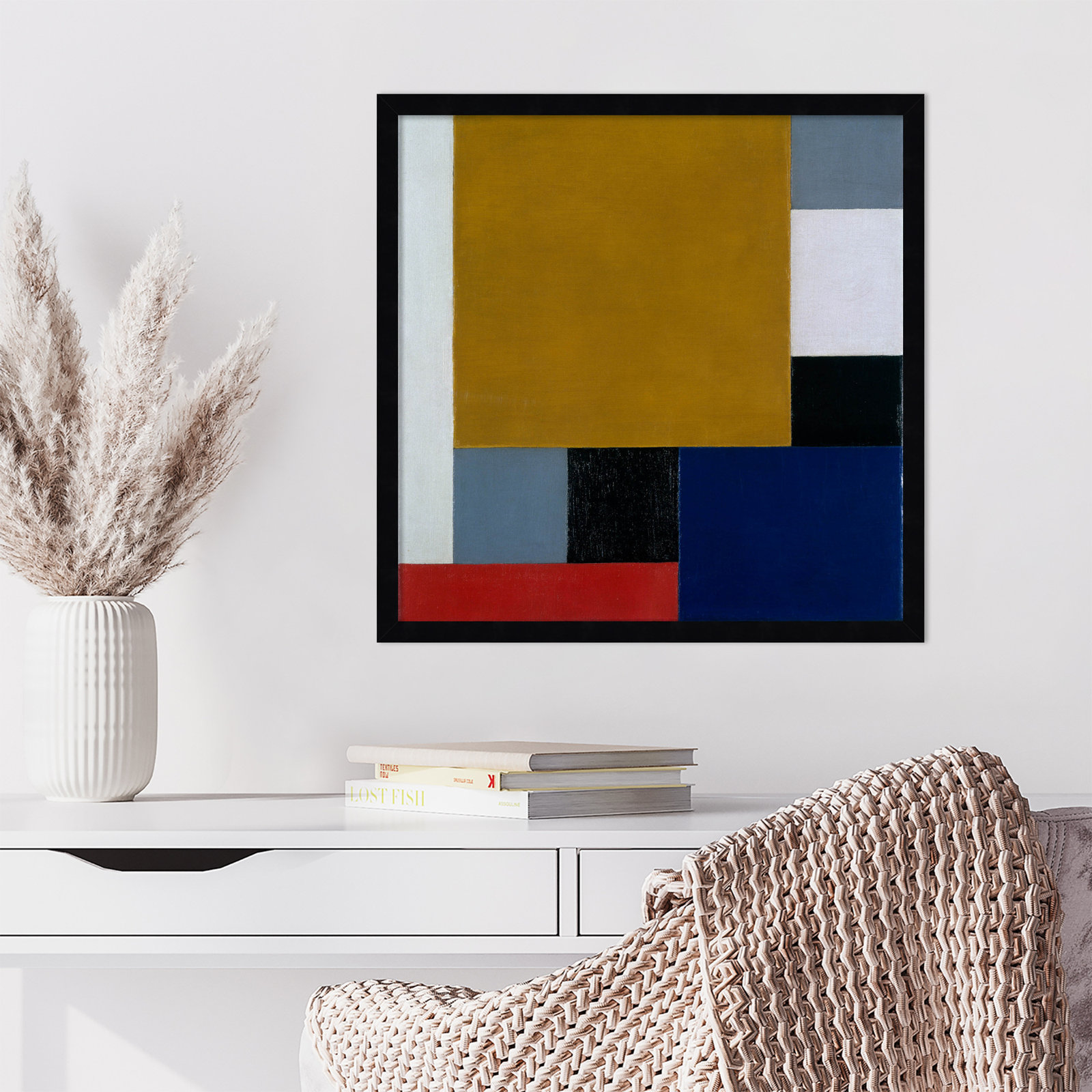 Dannette "Composition 22" Print, Black Paper Framed, 21" H x 21" W