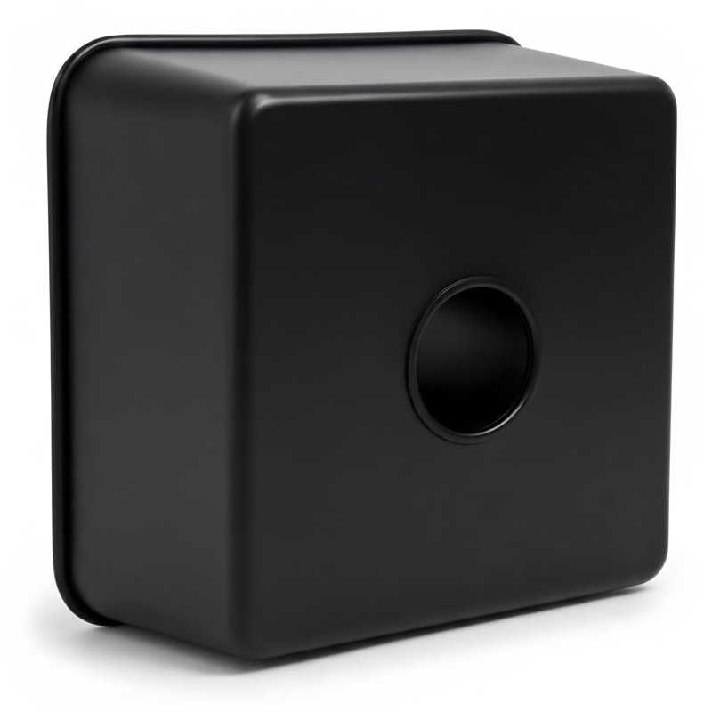 One-Piece Square Tube Cake Pan, Anodized Aluminum, Seamless Design, Easy Release, Even Heat, 18 Cup, (Black), Black