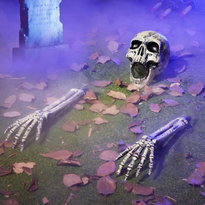 3 Pcs Halloween Skeleton Yard Stakes, Groundbreaker Skull Decor