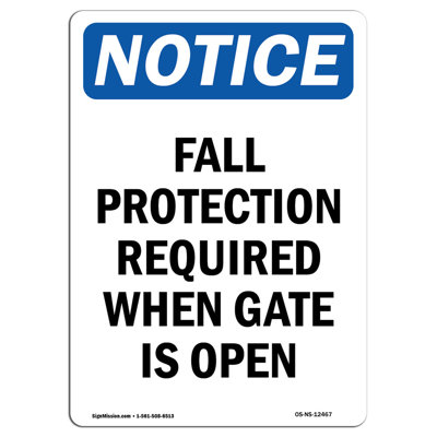 Fall Protection Required When Sign