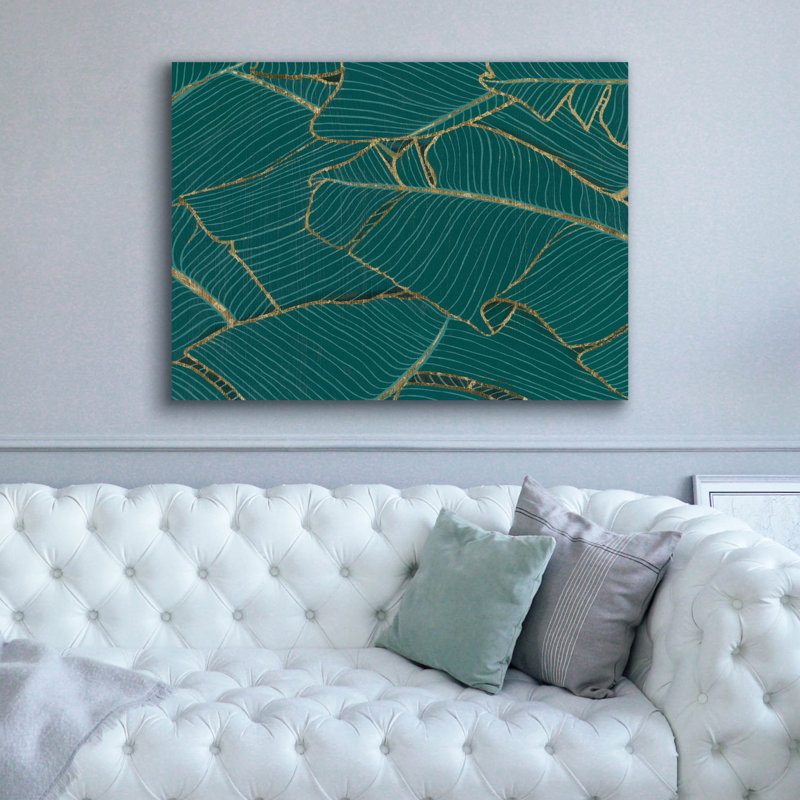 «Elegant Palms 2» par Wellington Studio, art mural sur toile, 16 po x 12 po, H 40 po x l 54 po x P 1,5 po