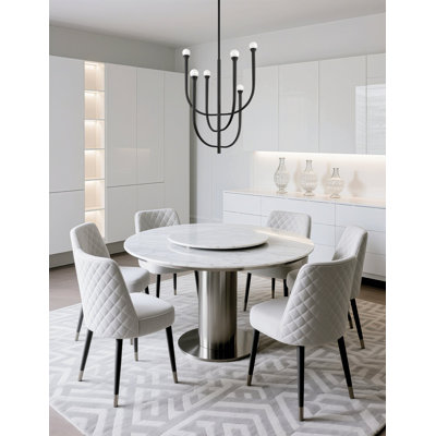 Levasy 23-inch 6-light Plaster Black Chandelier with Opal Glass Shades