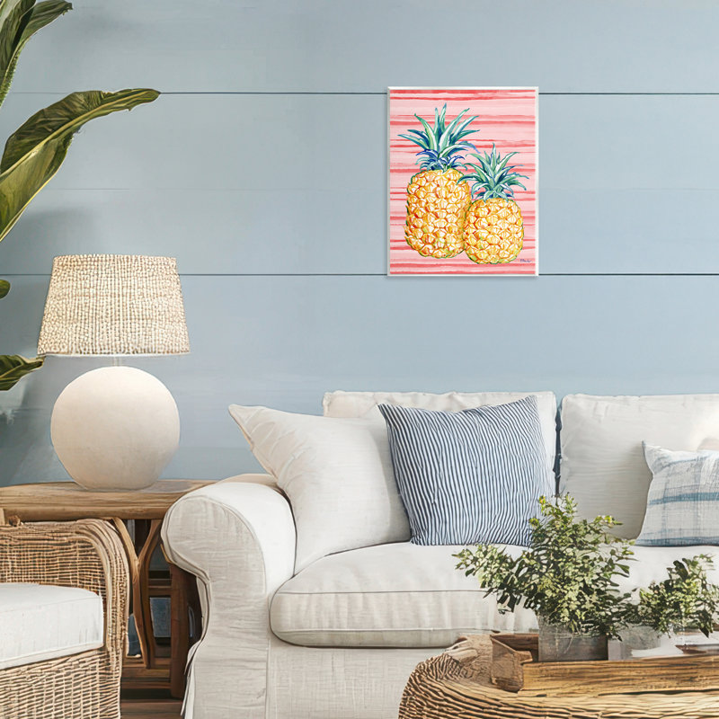 Plaque murale ananas brossé tropical, design par Paul Brent