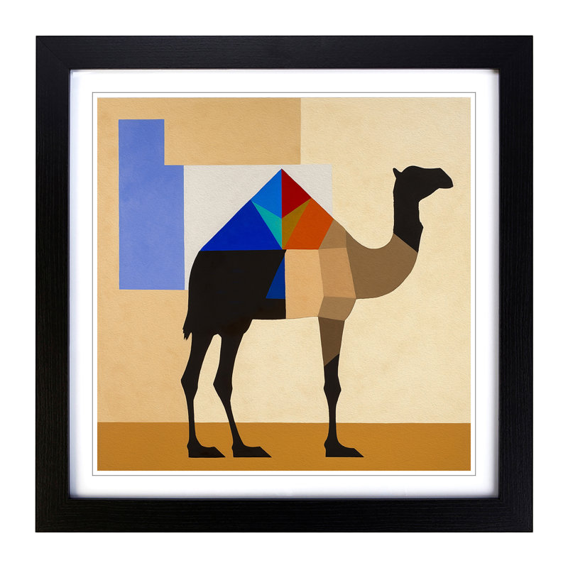 Camel Suprematism No.1 - Framed Print, Black