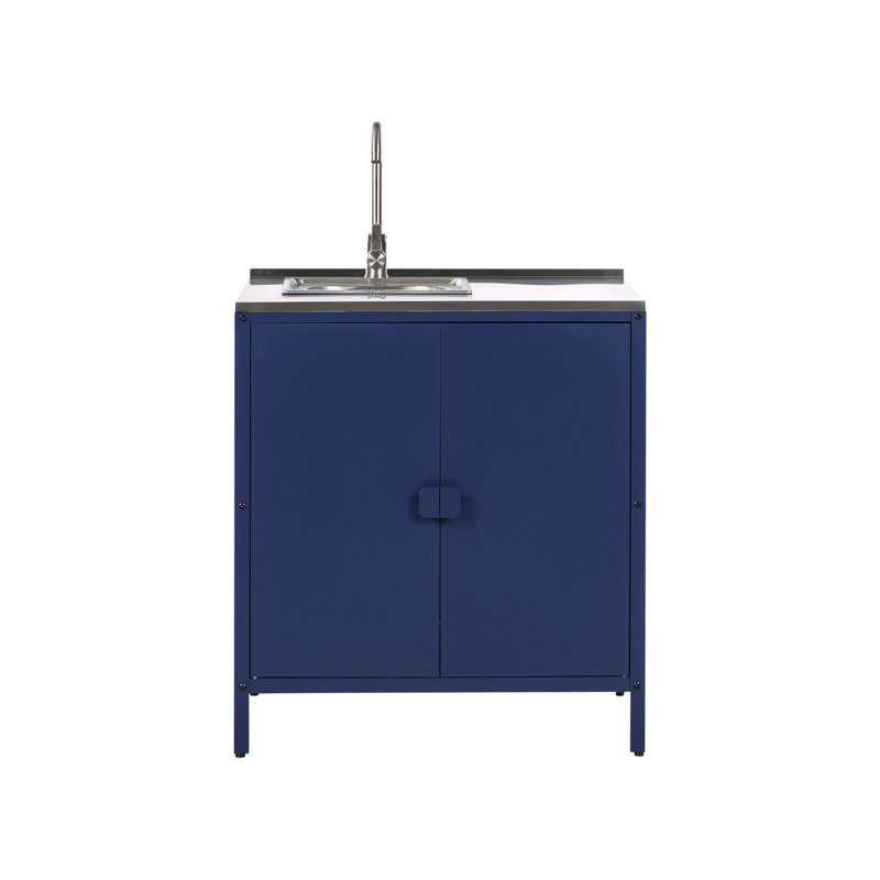 Outdoor Kitchen Cabinet with Sink VILAMA Blue