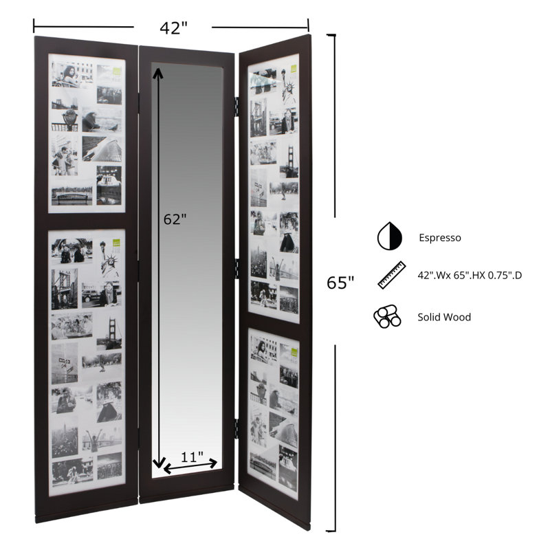 Glarus 42.12'' W x 65'' H 3 - Panel Folding Room Divider