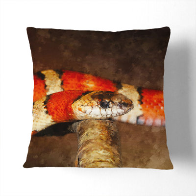 King Snake Painting Scatter Cushion with Filling