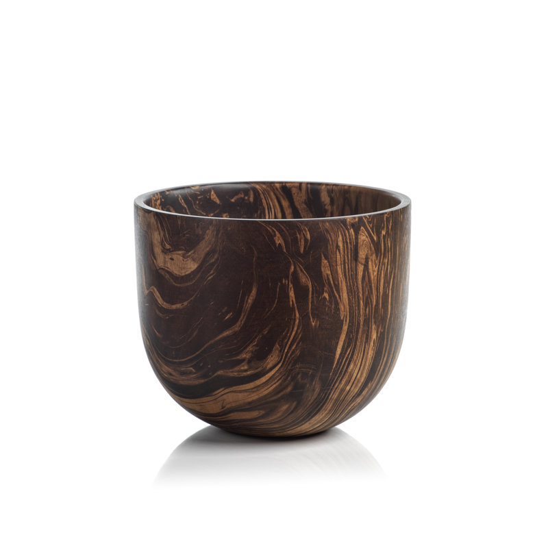 Bol décoratif contemporain en bois brun Windber