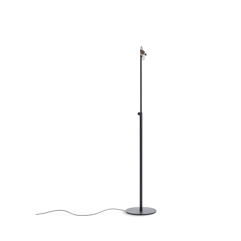 Type A LED Arched Floor Lamp, Oblivion, Walnut