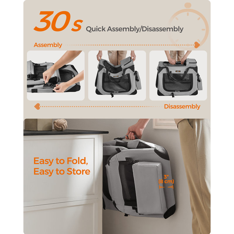 102x69x69cm Vehicle Travel Carrier, 42cm H x 60cm W x 42cm D, Grey
